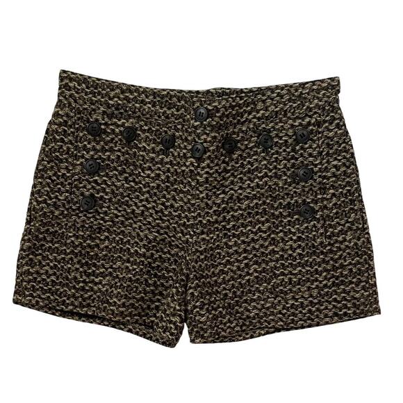 Mihara Yasuhiro Tweed Shorts - Hot Pants - Sailor - Brown Cream Black - Size 2/4